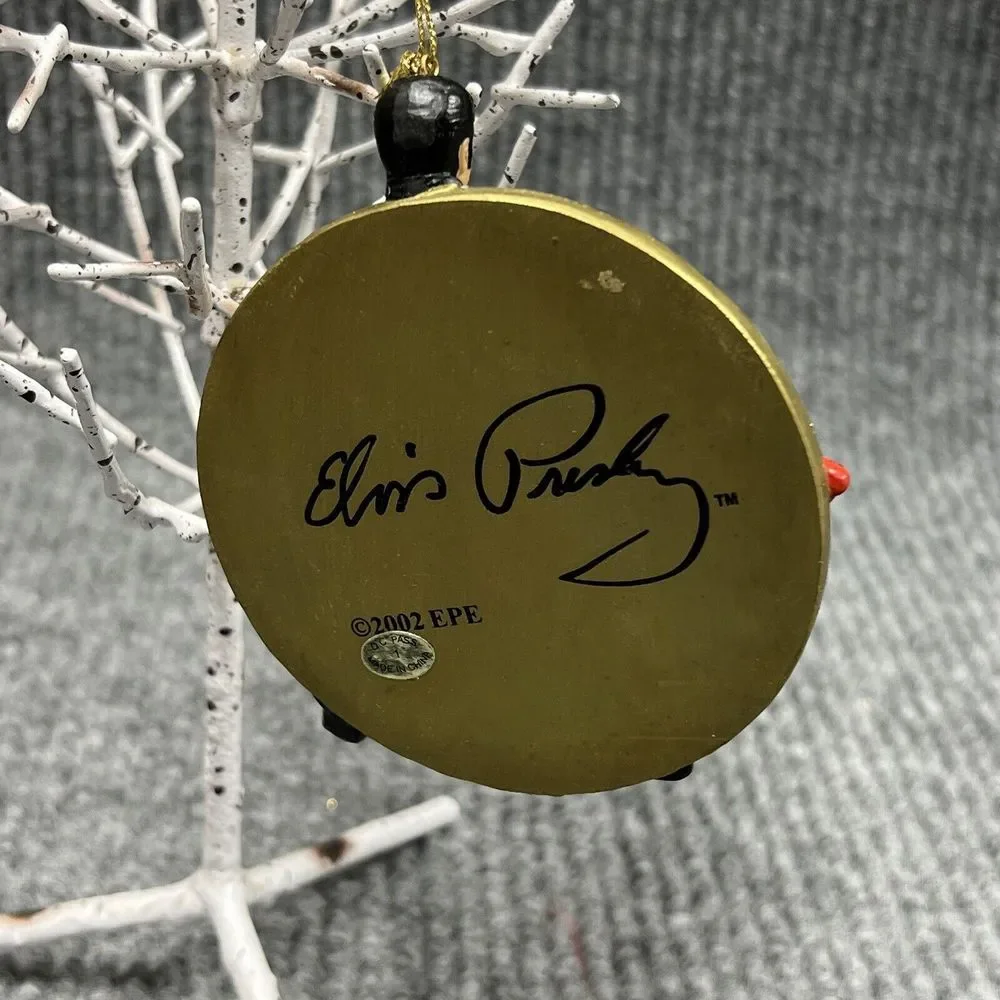 VTG 2002‎ Kurt Adler ELVIS PRESLEY Ornament Christmas Tree 4.5x4 Gold Record 3D